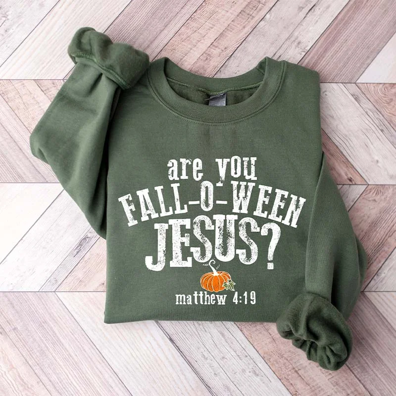 short sweatshirts sporty vibe -Are You Fall-O-Ween Jesus Sweatshirt