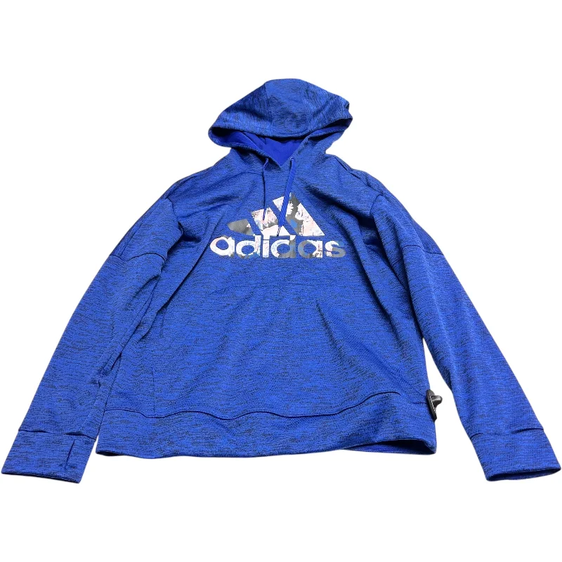 sweatshirts women rich olive -Athletic Sweatshirt Hoodie By Adidas In Blue, Size: L