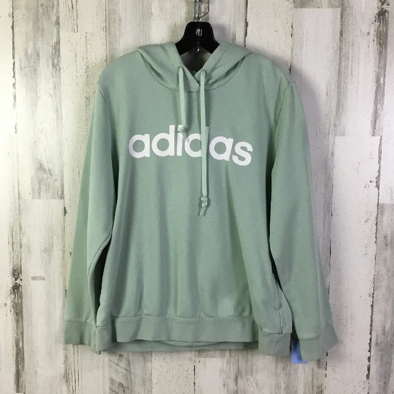 cropped sweatshirts sporty chic -Sweatshirt Hoodie By Adidas In Blue, Size: Xl