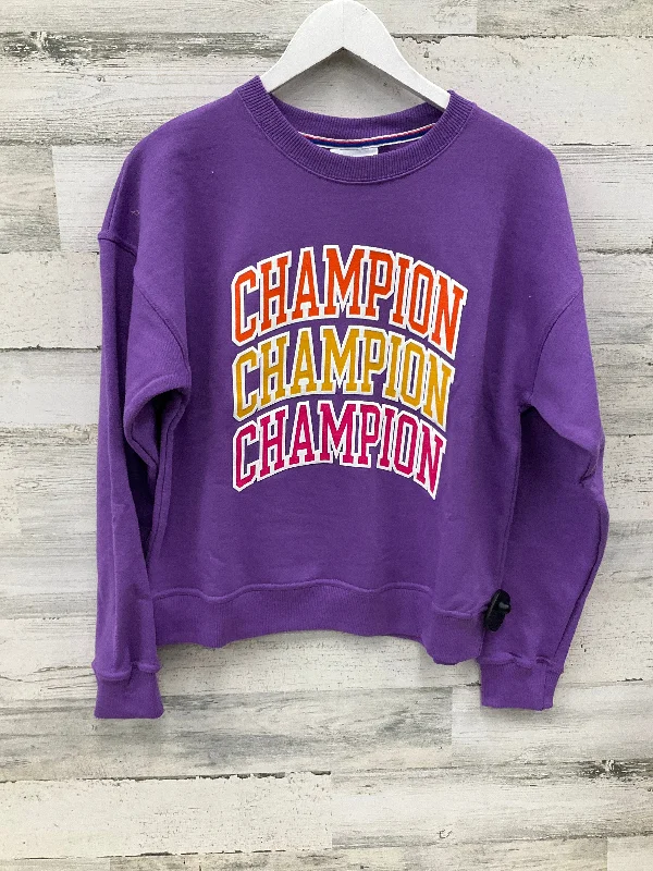 thick bamboo sweatshirts snug -Sweatshirt Crewneck By Champion In Purple, Size: Xs