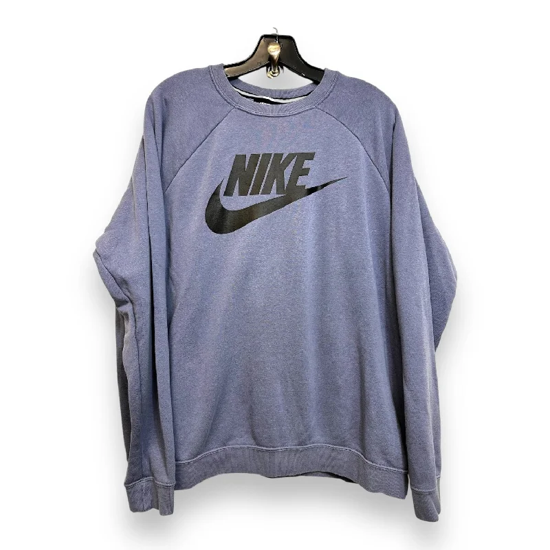 sweatshirts with drop hem -Sweatshirt Crewneck By Nike Apparel In Blue, Size: Xl