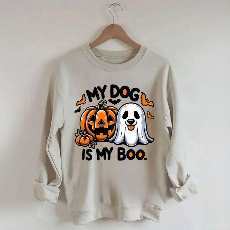 sweatshirts men vertical stripe -My Dog Is My Boo Spooky Season Sweatshirt