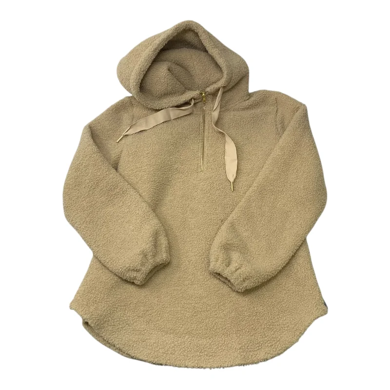 sweatshirts with crystal hem -Sweatshirt Hoodie By Loft In Tan, Size: Xs