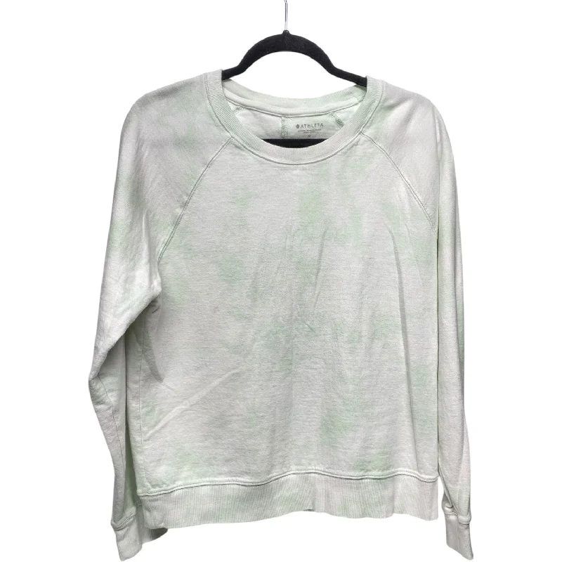 patterned bamboo sweatshirts bold -Sweatshirt Crewneck By Athleta In Green & White, Size: M