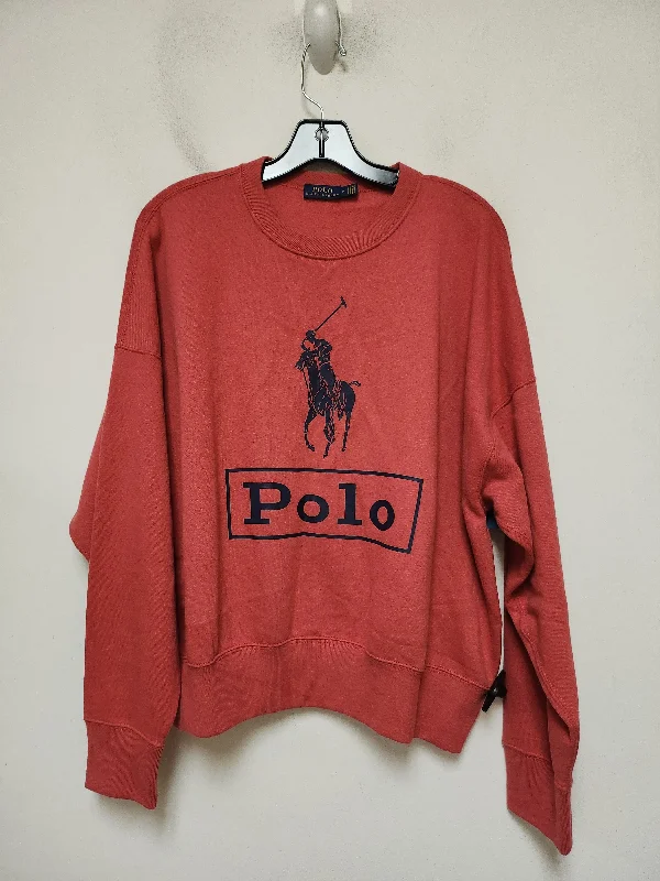 long sweatshirts elegant drape -Sweatshirt Collar By Polo Ralph Lauren In Red, Size: M