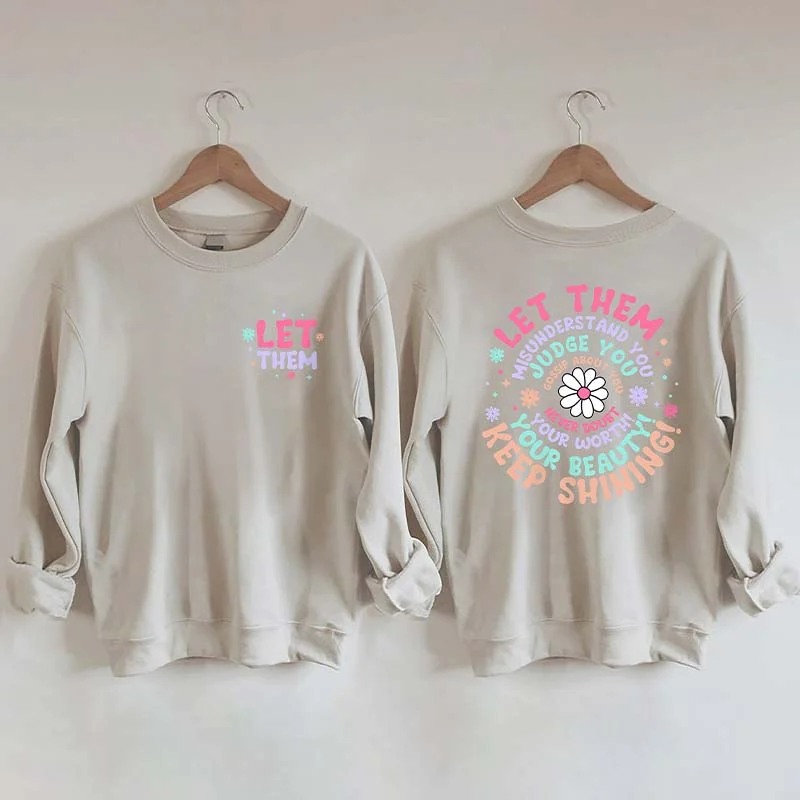 sweatshirts with flared hem -Let Them Women Sunflower Sweatshirt