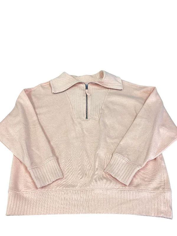 sweatshirts with gathered sleeves -Sweatshirt Collar By Maurices In Peach, Size: L