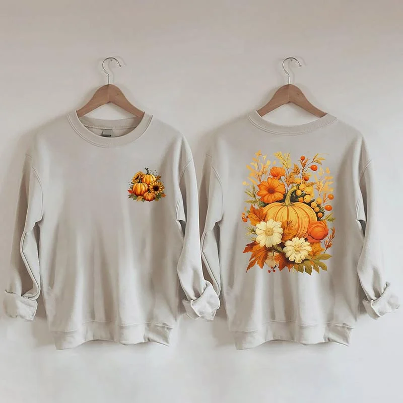 sweatshirts women rich sapphire -Sunflower Pumpkins Sweatshirt