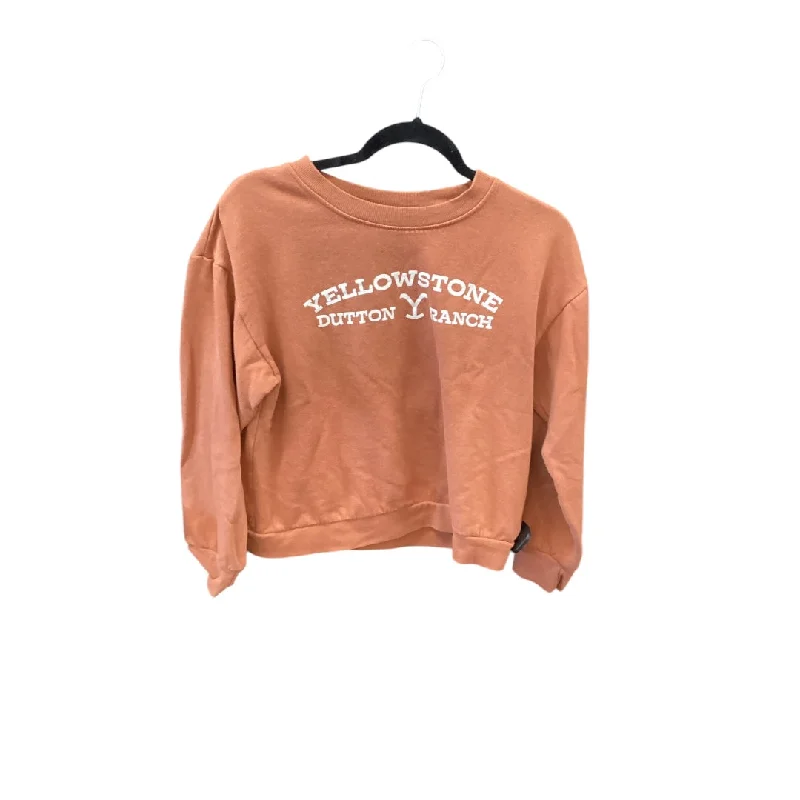 sweatshirts with toggle details -Sweatshirt Crewneck By Clothes Mentor In Orange, Size: M