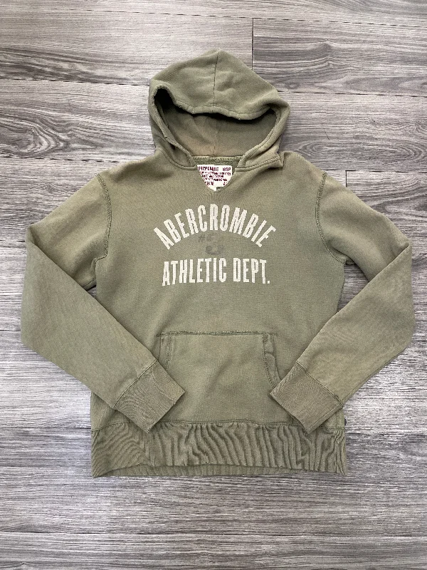 sweatshirts with metallic trim -Sweatshirt Hoodie By Abercrombie And Fitch In Green, Size: S