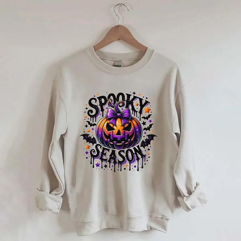 tie-front sweatshirts women -Spooky Season Sweatshirt