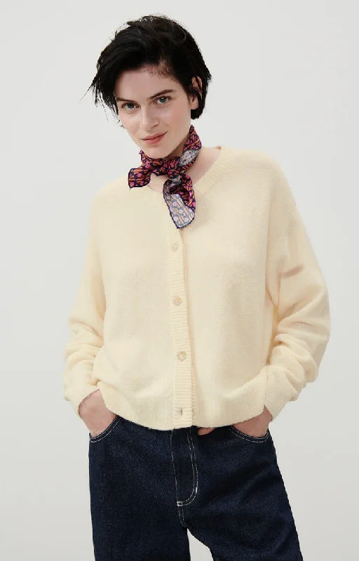 cardigan with ribbed hemline -Cardigan Dam19e Pannacotta