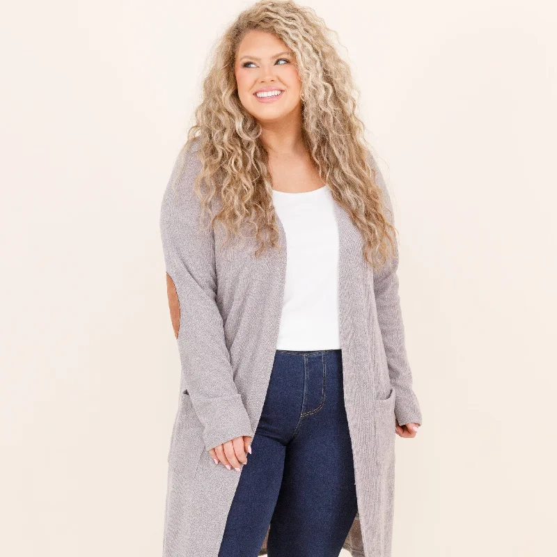 long cardigan relaxed flow -Cuddle Weather Cardigan, Grey