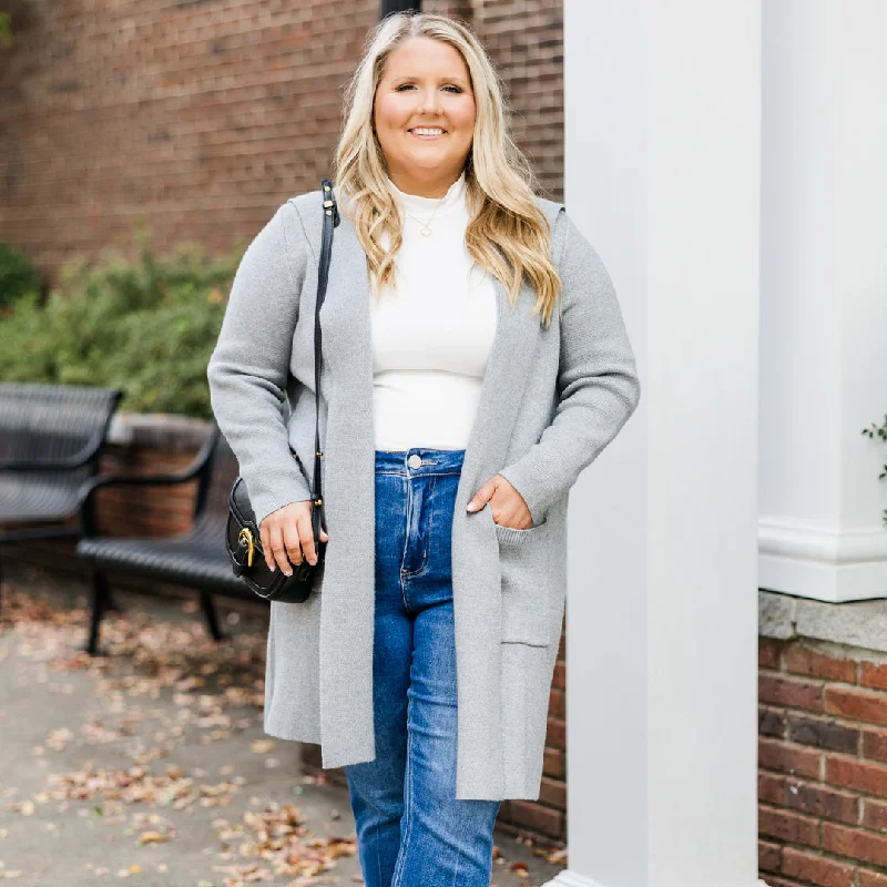 long cardigan boho flow -Give Me My Space Cardigan, Gray