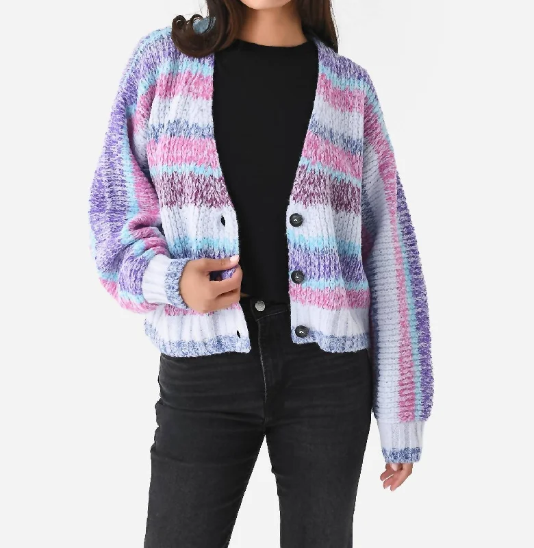 striped cotton cardigan fresh -Laramie Cardigan In Blue Sunset