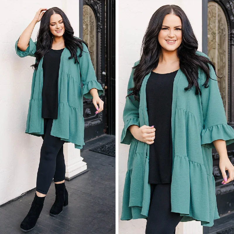 brushed silk cardigan soft -The Truth Is Cardigan, Forest Green