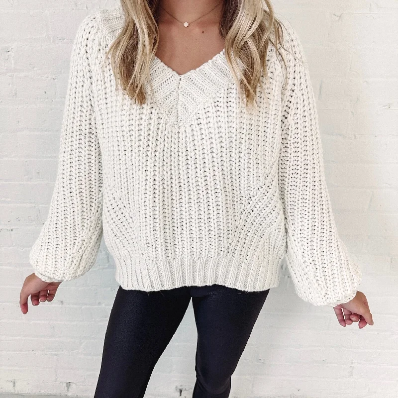 textured pullover sweater tactile -Amy Sweater - Ivory