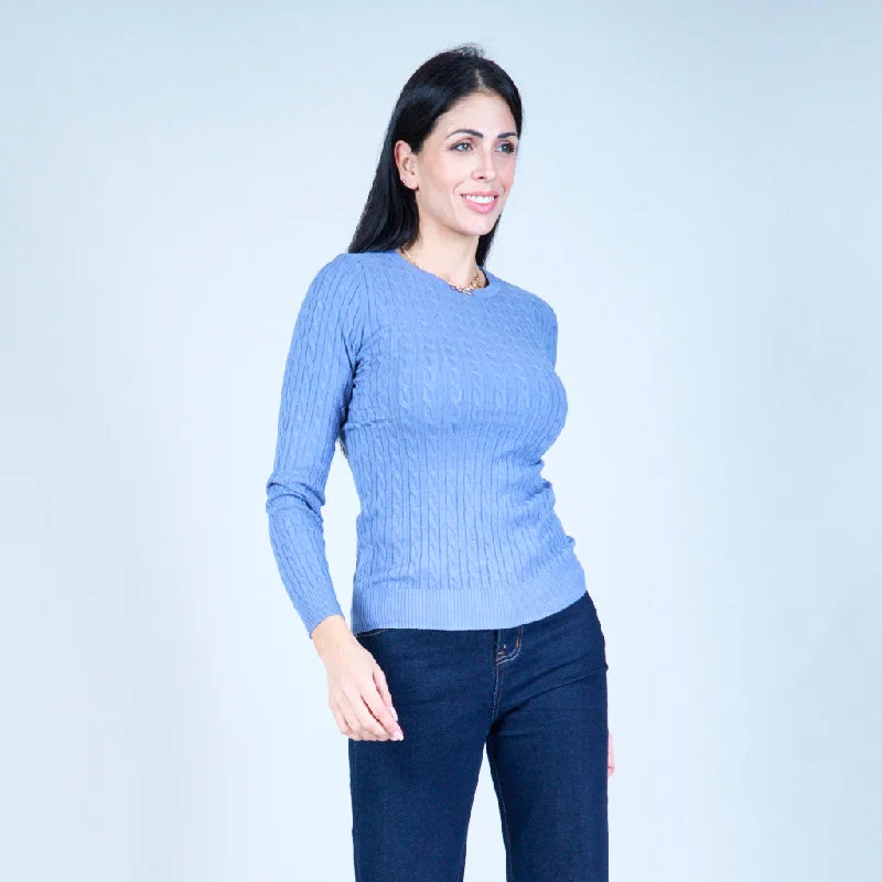 thick mohair pullover sweater -Cable-knit crew neck sweater wholesale