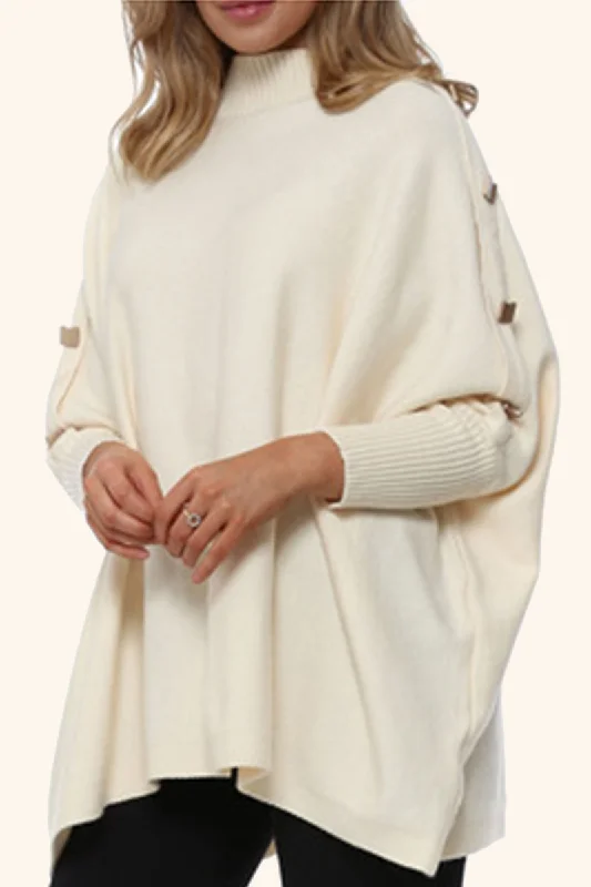 brushed silk pullover sweater -Casual Solid Buckle O Neck Tops Sweater