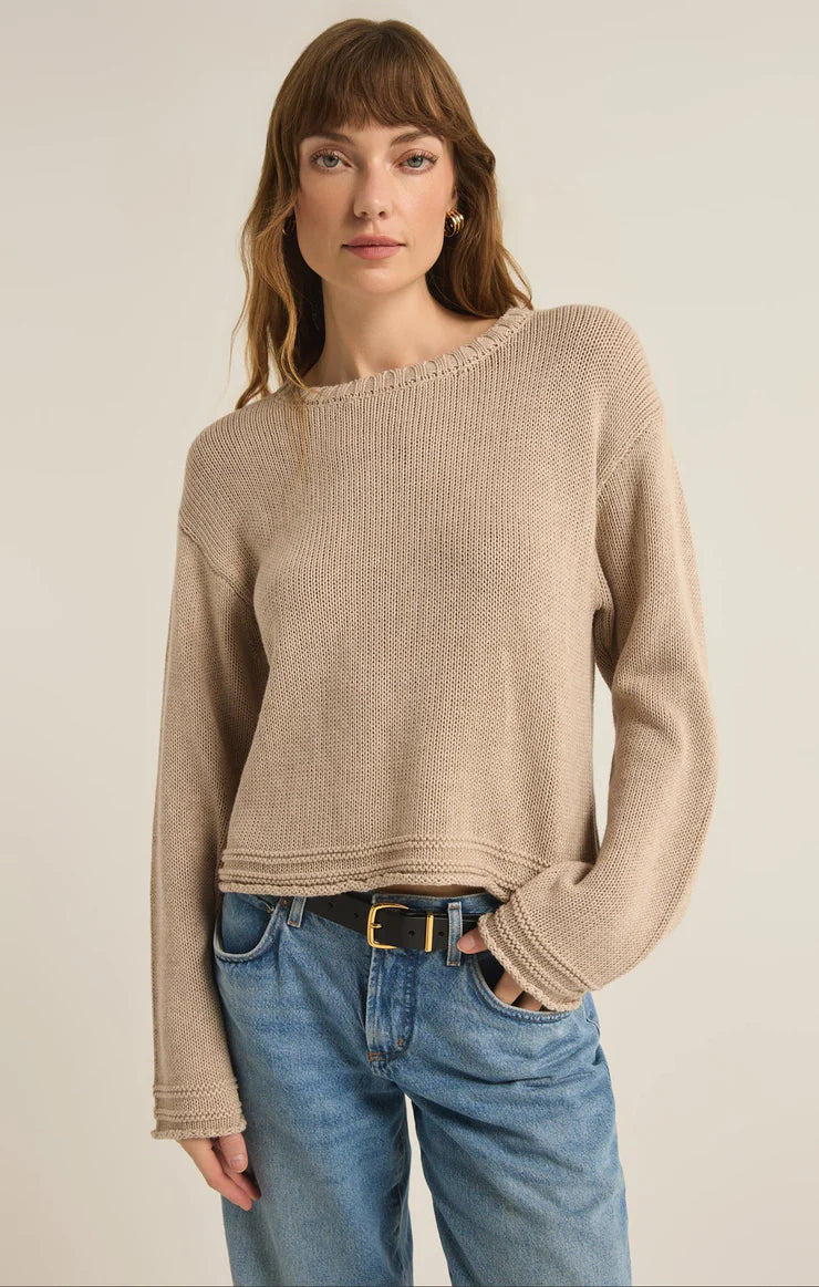 pullover sweater with flares -Emerson Cropped Sweater