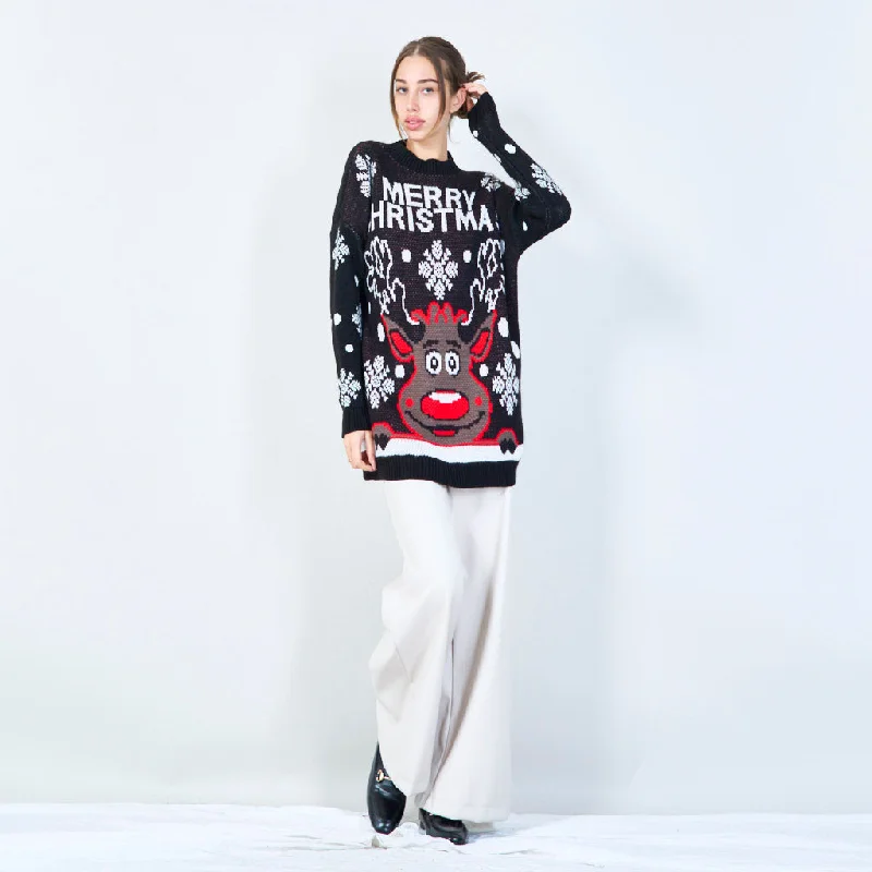 pullover sweater men geometric -Festive reindeer Christmas sweater wholesale