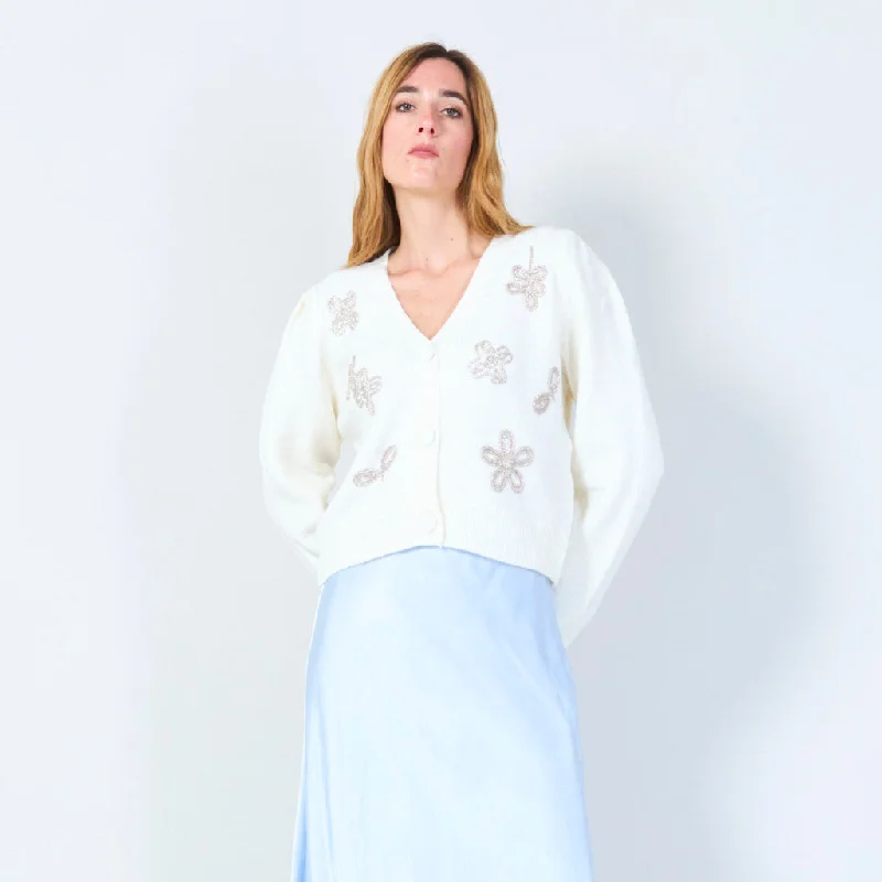 velvet cardigan women evening -Floral embroidered cardigan wholesale