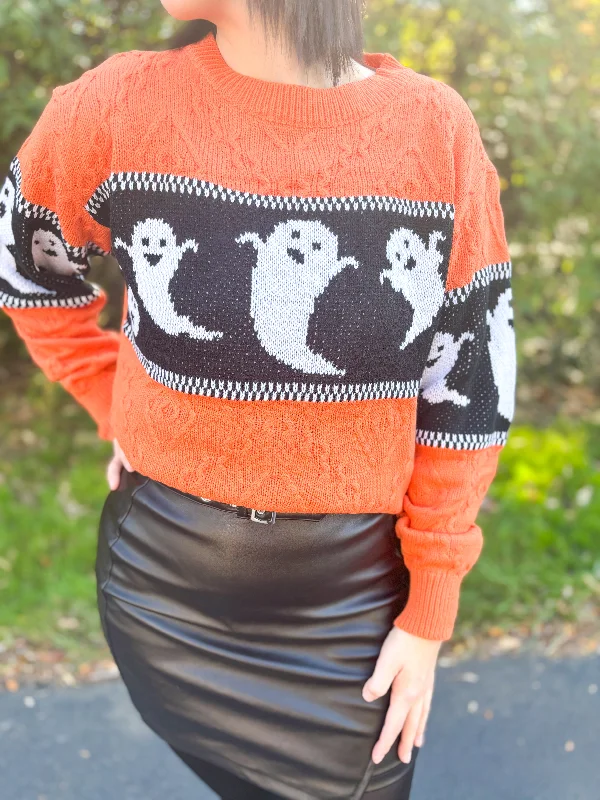 cerulean pullover sweater cool -“Friendly Hauntings” Sweater