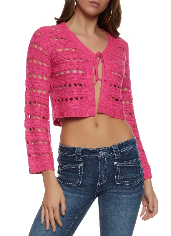 Crochet Tie Front Cardigan