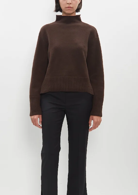 pullover sweater men wave -Julie Cropped Sweater — Coffee