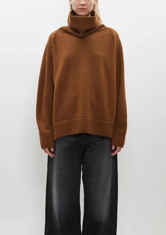 cotton-blend pullover sweater soft -Turtleneck Wool Sweater