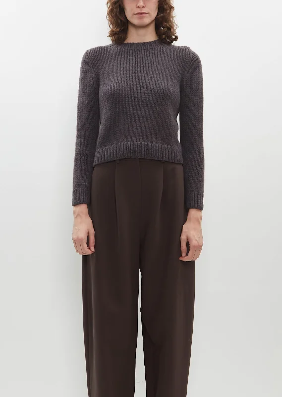 plant-based pullover sweater -Giny Cashmere Sweater — Dark Taupe