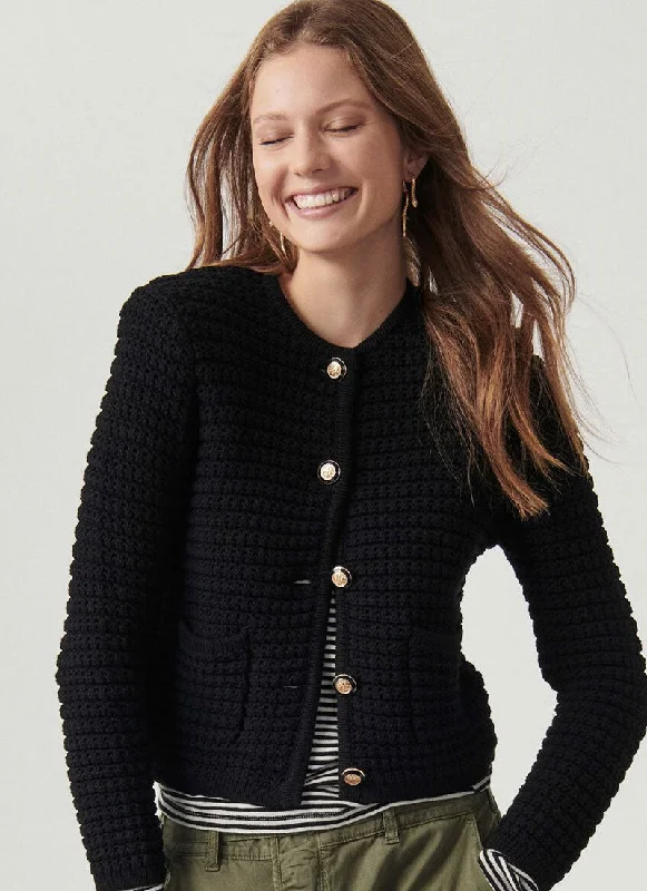 cardigan with drop cuffs -Gaspard Knitted Cardigan