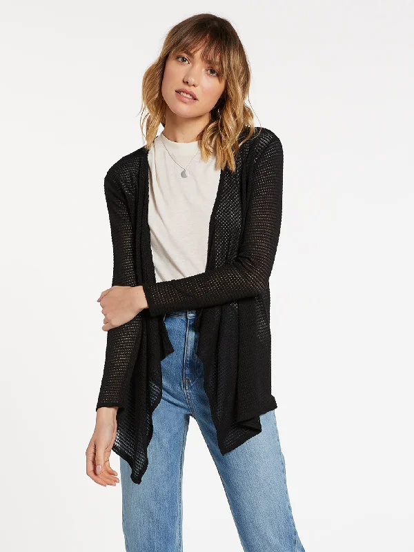 cardigan for women deep rose -Go Go Wrap Cardigan - Black