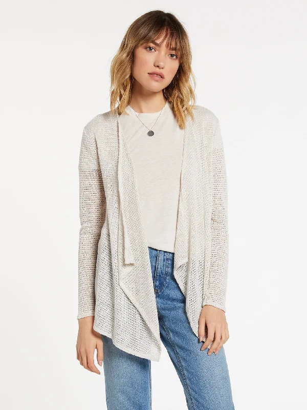 cardigan with ribbon hem -Go Go Wrap Cardigan - Oatmeal