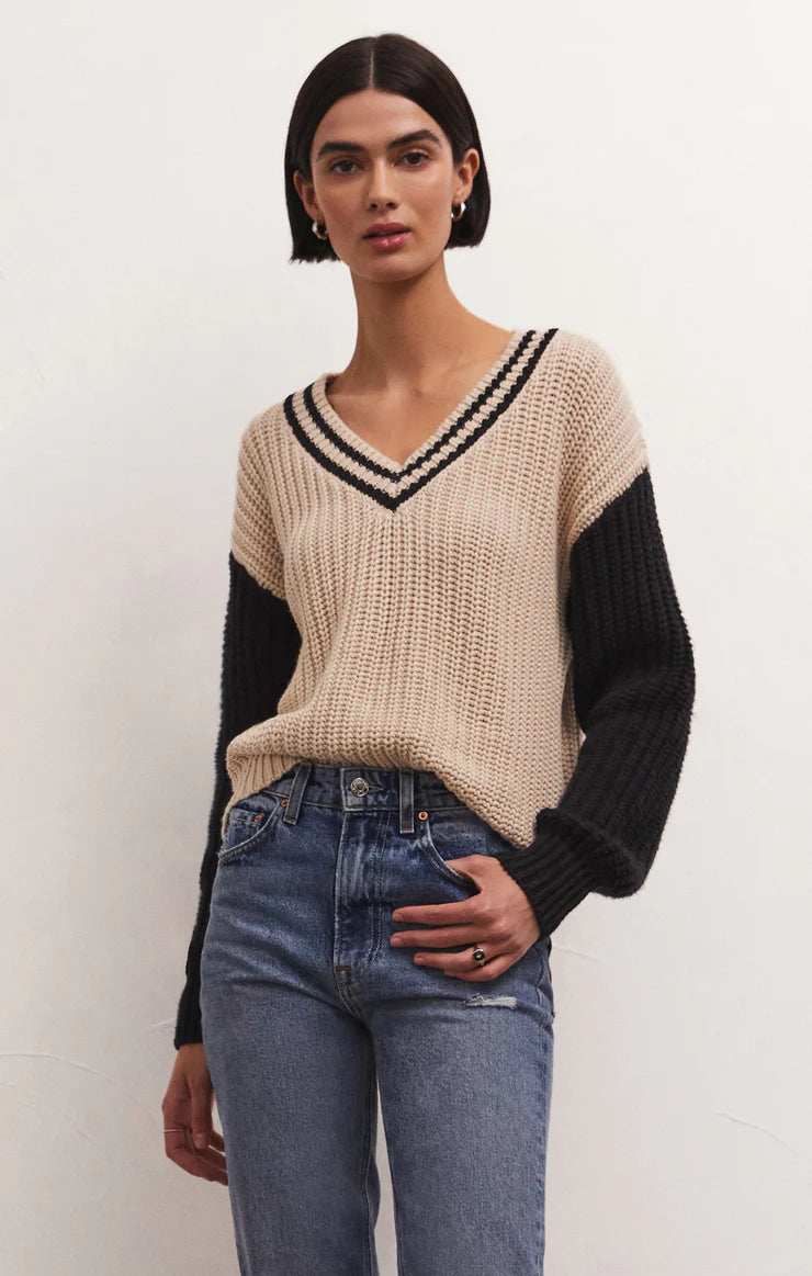 pullover sweater with fringe -Hunter Varsity Sweater