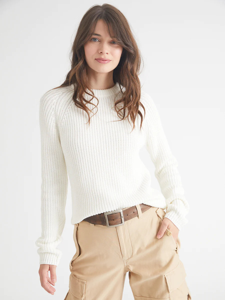 long pullover sweater draped -Jane Sweater I Chalk