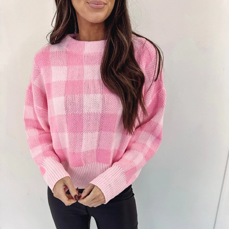 breathable velvet pullover sweater -Janessa Sweater - Pink