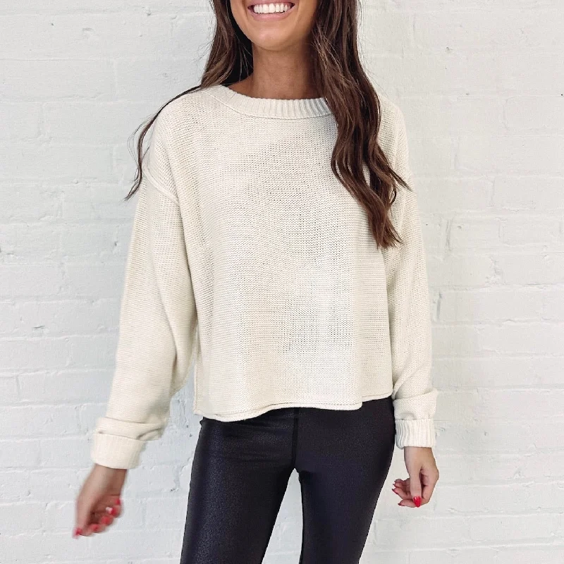 textured linen pullover sweater -Jenna Sweater