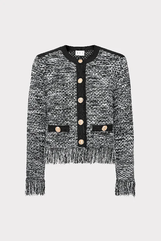 cardigan with crystal hem -Kaia Textured Knit Cardigan Jacket