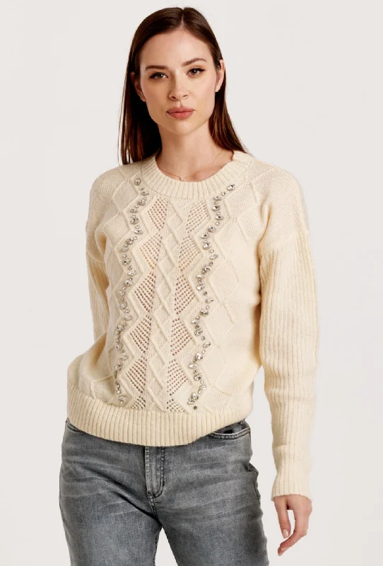 short pullover sweater chic -KATIYA DROP SHOULD SWEATER VINTAGE CREAM