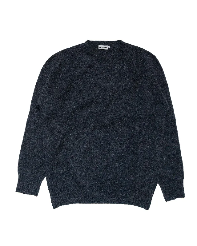 brushed pullover sweater fuzzy -Lost & Found Shaggy Sweater Charcoal