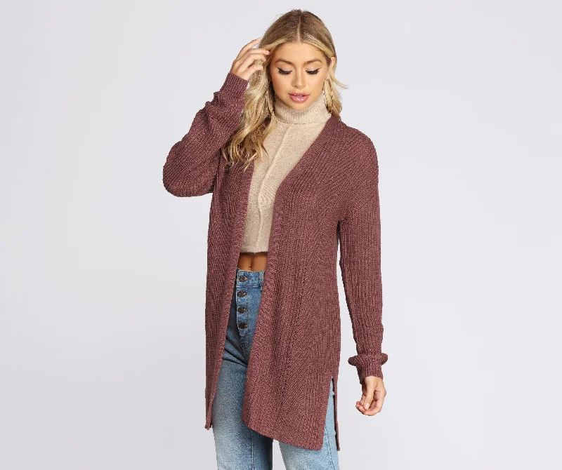 textured velvet cardigan tactile -Love A Little Knit Cardigan