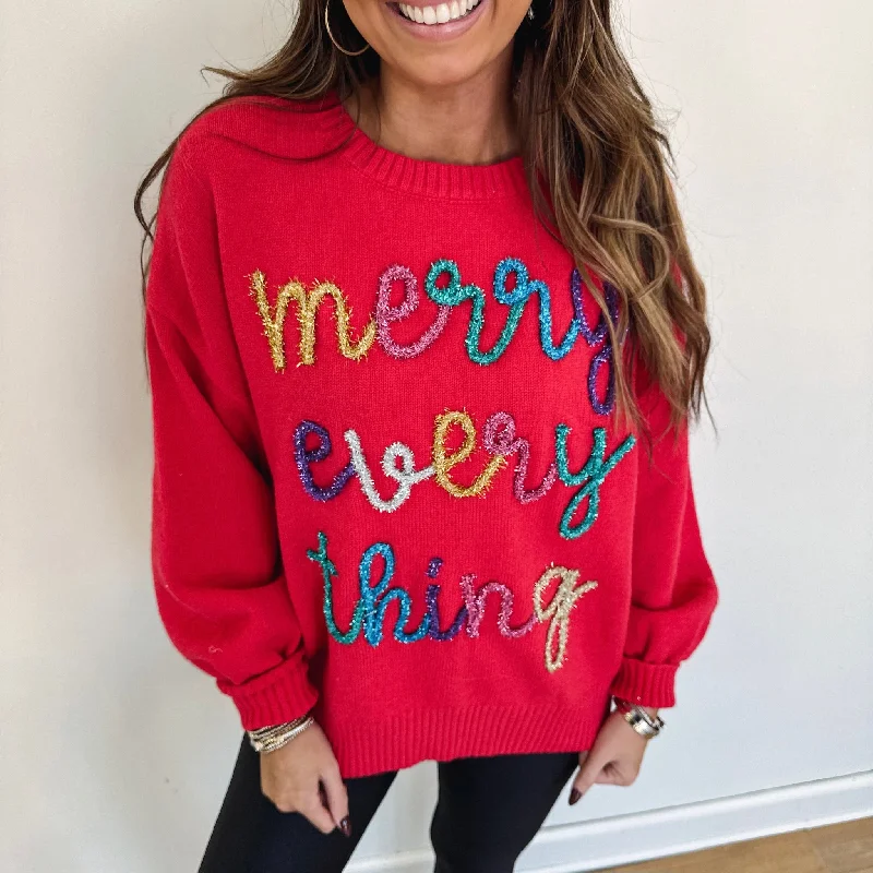 quilted pullover sweater padded -Merry Everything Sweater