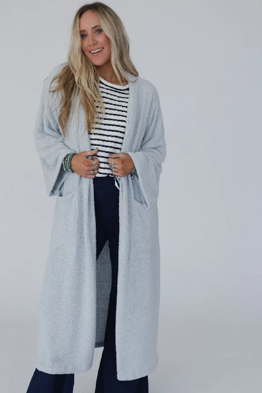 organic linen cardigan eco -The Nest Moonlight Hug Cardigan - Gray