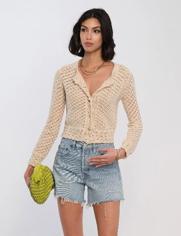 boucle cardigan textured look -Novella Cardi