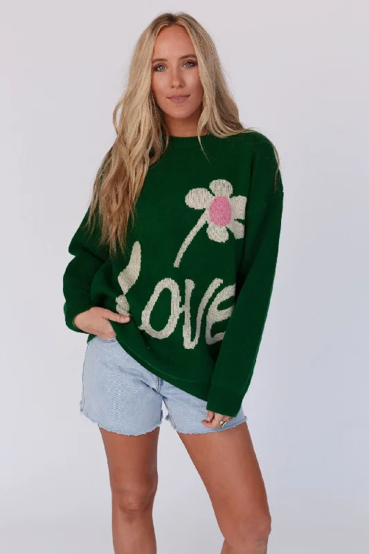 pullover sweater men stripe -Pop Of Love Sweater - Green