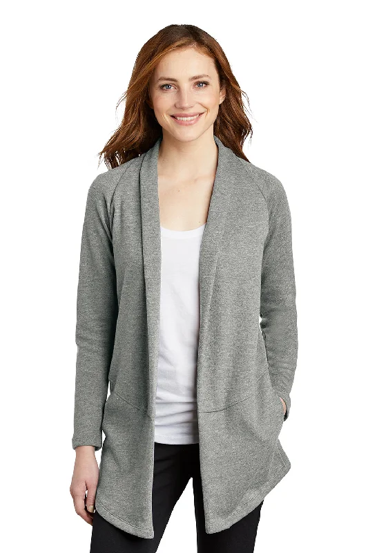 short cardigan athleisure vibe -Port Authority Womens Long Sleeve Cardigan Sweater - Heather Medium Grey