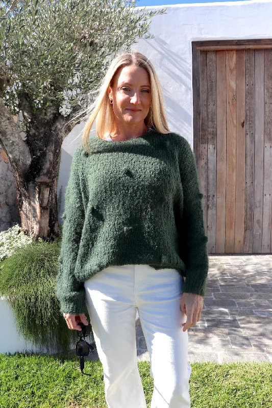 pullover sweater women rich teal -Promise Sweater in Forest Green