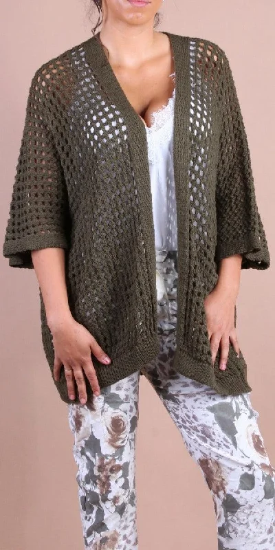 cardigan with ribbed cuffs -Romola Knit Cardigan