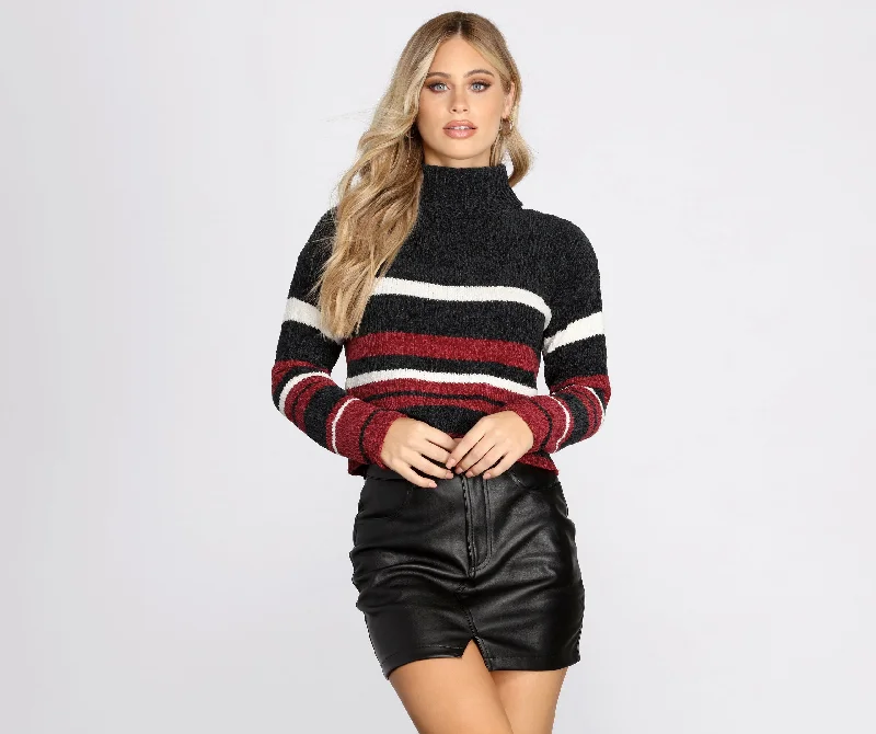 long pullover sweater boho -Striped For The Season Sweater